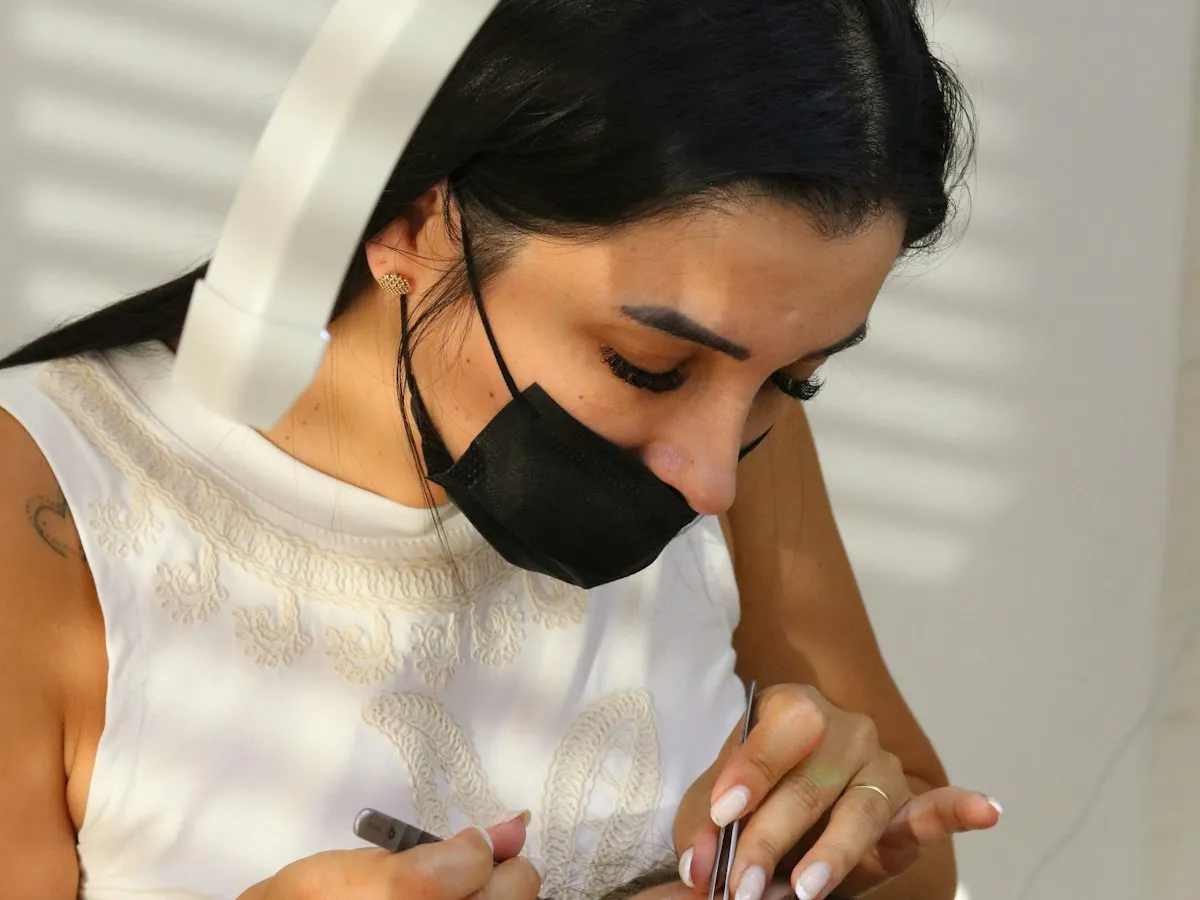 Wimpernbehandlung, Nahaufnahme
